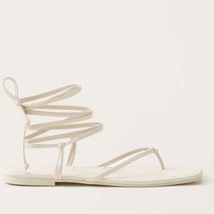 Abercrombie & Fitch Resort Strappy Sandals Cream NEW